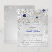 Budget Blue Snowflake Bridal Dusche Einladung (Vorne/Hinten)