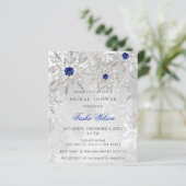 Budget Blue Snowflake Bridal Dusche Einladung (Stehend Vorderseite)