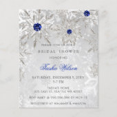 Budget Blue Snowflake Bridal Dusche Einladung (Vorderseite)