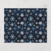 Budget Blue Snowflake Foto Weihnachtskarte (Rückseite)