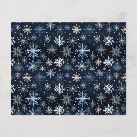 Budget Blue Snowflake Foto Weihnachtskarte (Rückseite)