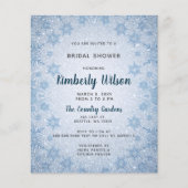 Budget Blue Snowflakes Bridal Dusche Einladung (Vorderseite)