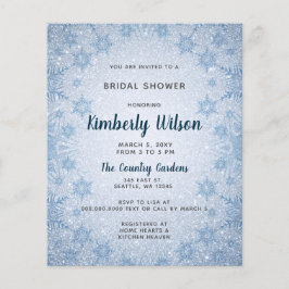 Budget Blue Snowflakes Bridal Dusche Einladung