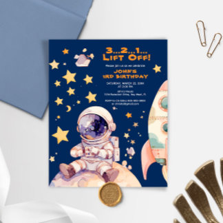 Budget Blue Space Star Galaxy Astronaut Geburtstag