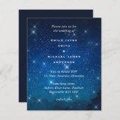 Budget Blue Starry Night Sky White Stars Hochzeit (Vorne/Hinten)