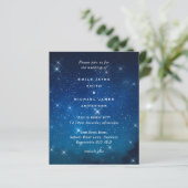 Budget Blue Starry Night Sky White Stars Hochzeit (Stehend Vorderseite)