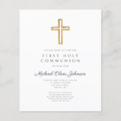 Budget Blue Stripes Religious Boy First Communatio (Vorderseite)