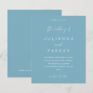 Budget Blue Summer MOD Calligraphy Wedding