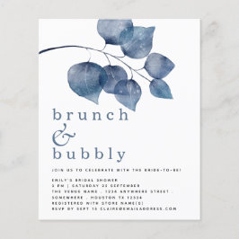 Budget Blue Watercolor Foliage Brautparty