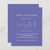 Budget Blue Wedding Abend Party Einladung (Vorne/Hinten)