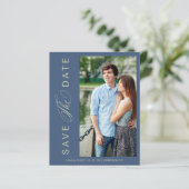 Budget Blue Wedding Foto Wimshical Script (Stehend Vorderseite)