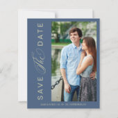 Budget Blue Wedding Foto Wimshical Script (Vorderseite)