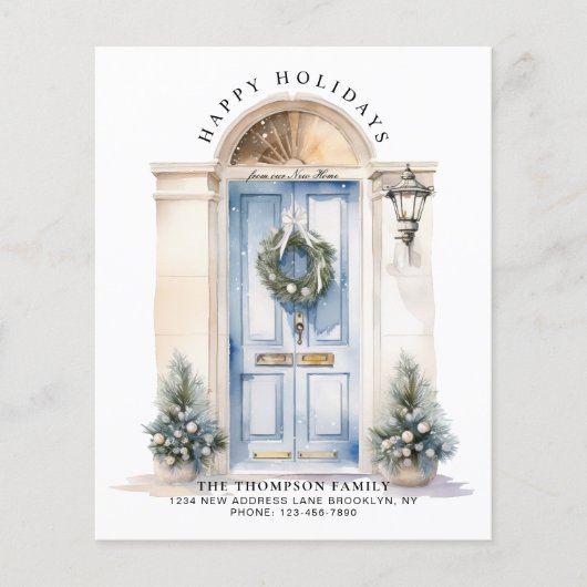 BUDGET Blue White Christmas Door New Zuhause Holid (Vorderseite)