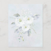 Budget Blue White Floral Bridal Dusche Einladung (Rückseite)