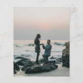 Budget Blue White Floral mit Foto Save the Date (Rückseite)