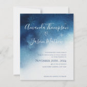 Budget Blue White Whimsical Snowflake Wedding (Vorderseite)