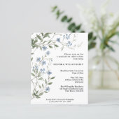 Budget Blue Wildblumen Abschluss Einladung (Stehend Vorderseite)
