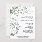 Budget Blue Wildblumen Homeschool Grad Einladung (Vorderseite)