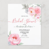 Budget-Blume und Grünanlagen. Brautparty. Einladun (Vorderseite)