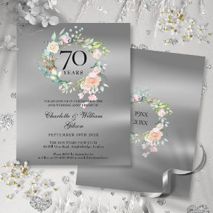 Budget-Blumen-70. Hochzeitstag-Einladung