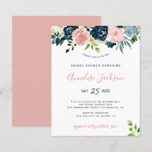 Budget-Blumen-Aquarell-Hochzeitsshower-Einladung