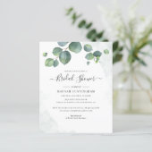 Budget-Blumen-Eukalyptus-Script-Brautparty (Stehend Vorderseite)