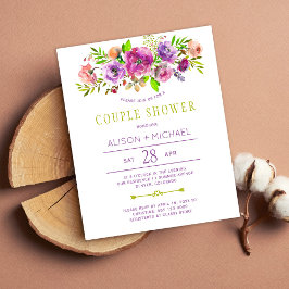 Budget Blumen Hochzeit Paar Dusche Einladung