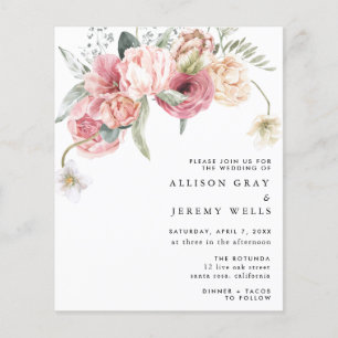 Budget-Blumen-Hochzeitseinladung   Annabeth Flyer