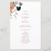 Budget-Blumen-Hochzeitsprogramm-Papierblatt (Vorderseite)