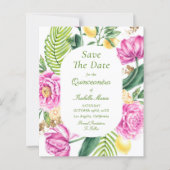 Budget Blumen Quinceañera Save The Dates (Vorderseite)