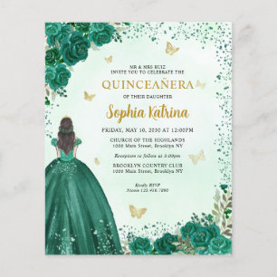 Budget-Blumen Smaragdgrüne Prinzessin Quinceanera