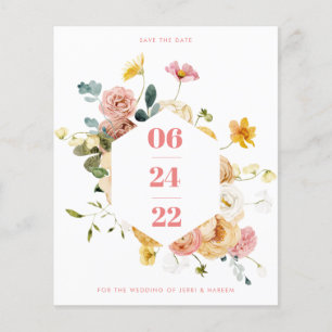 Budget-Blumen-Sparen Sie das Datum Flyer