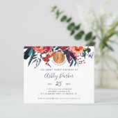 Budget Blumenchic 30. Geburtstag Party Einladung (Stehend Vorderseite)