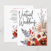 Budget Blumencreme Virtual Wedding Einladung (Vorne/Hinten)