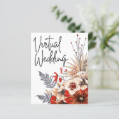Budget Blumencreme Virtual Wedding Einladung (Stehend Vorderseite)
