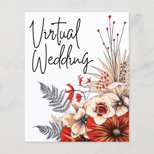 Budget Blumencreme Virtual Wedding Einladung (Vorderseite)
