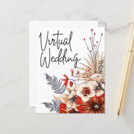 Budget Blumencreme Virtual Wedding Einladung