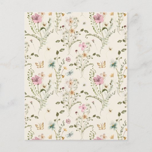 Budget Blumendusche Wildblume Einladung (Rückseite)