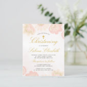 Budget Blumenelegant Christening Einladung (Stehend Vorderseite)