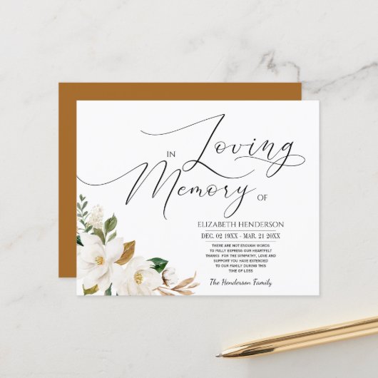 Budget Blumengeflecht Erinnerung /Vielen Dank. (Vorderseite/Rückseite Beispiel)