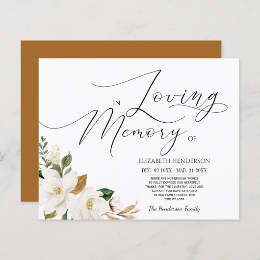 Budget Blumengeflecht Erinnerung /Vielen Dank. (Vorne/Hinten)