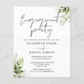 Budget Blumengrün Engagement Partei Einladung (Vorderseite)