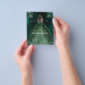 Budget Blumengrün Kleid QR Code Quinceanera Flyer (Gruppe)