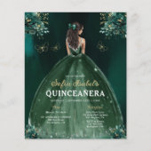 Budget Blumengrün Kleid QR Code Quinceanera Flyer (Vorne)