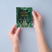 Budget Blumengrün Kleid QR Code Quinceanera Flyer (Gruppe)