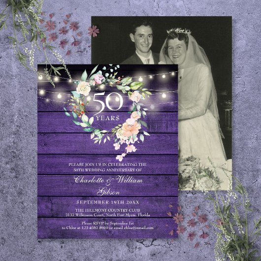 Budget Blumenholz 50 Jahre Foto Einladung
