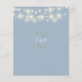 Budget Blumenlampen Dusty Blue Wedding Einladung (Rückseite)