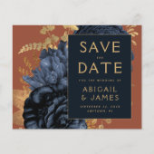 Budget Blumenmarsch Blauer Rost Hochzeit speichern (Vorderseite)