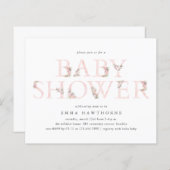 Budget Blumenmuster Mädchen Kinderdusche Einladung (Vorne/Hinten)