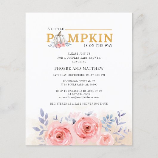 Budget Blumenpaare Kinderdusche Wasserfarbe (Vorderseite)